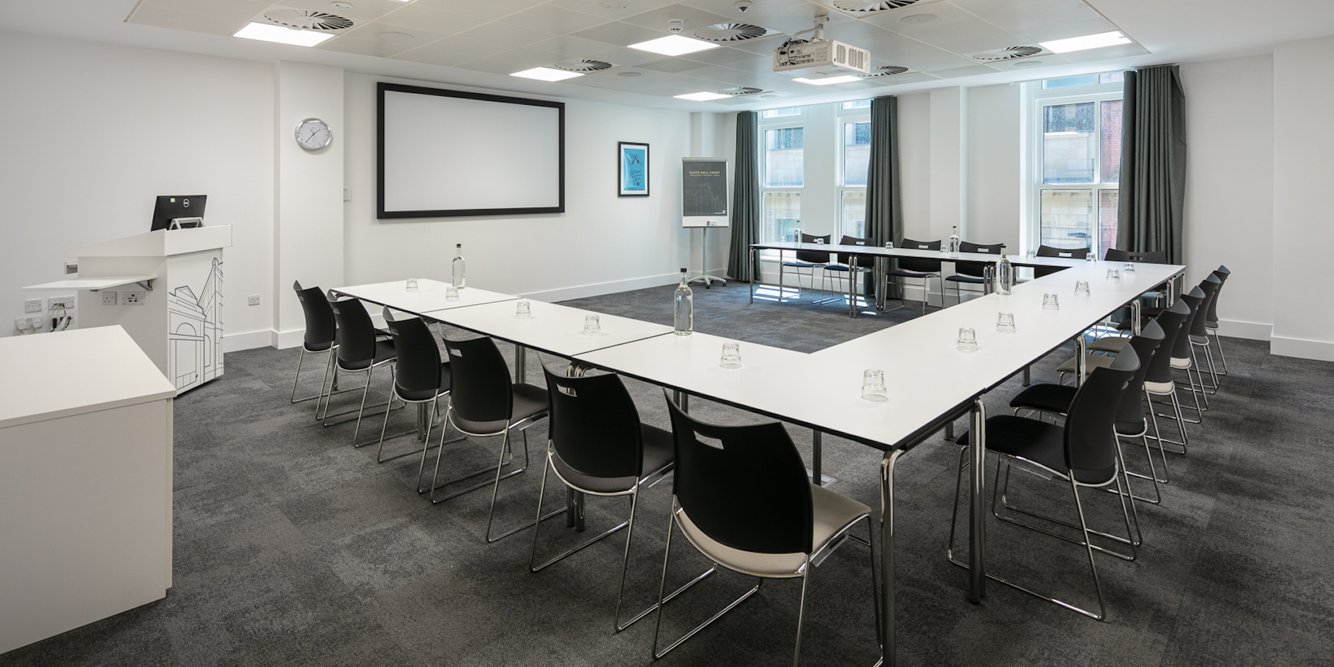 a conference room at cloth hall court