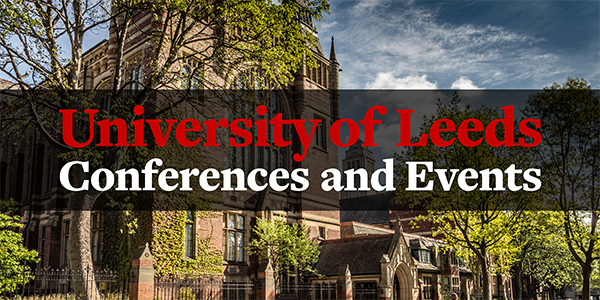 University of Leeds Conferences and Events logo on image of the Great Hall