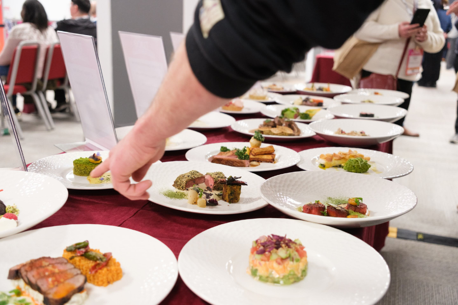 Lots of plates of different foods at the TUCO awards