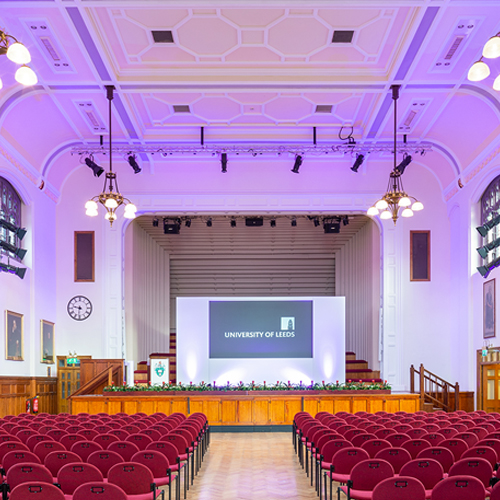 The Great Hall stage and seating auditorium