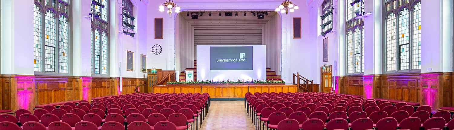 The Great Hall stage and seating auditorium